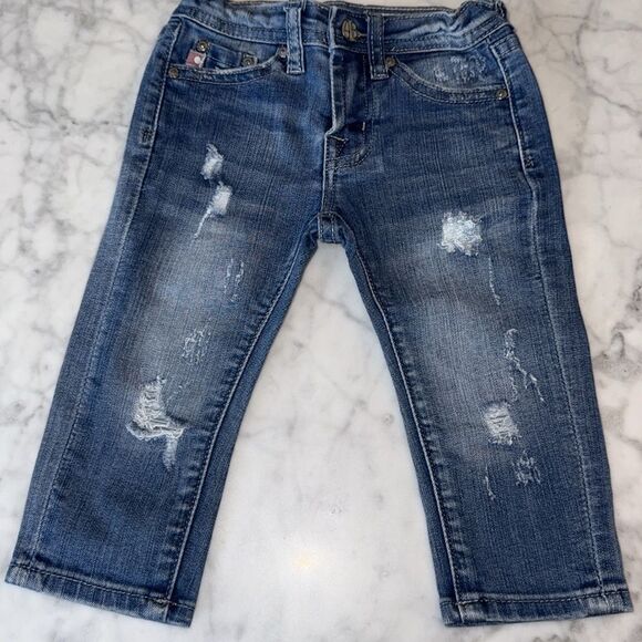 AG Classic Blue Denim Slim Straight Distressed Jeans 12M - Picture 7 of 7